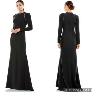Ieena For Mac Duggal 26612 Embellished Long Sleeve Gown Black 4